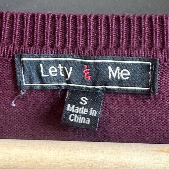 Pretty maroon sweater by Lety & Me Size S - Picture 2 of 3